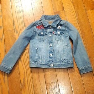 Disney Mickey Mouse Denim Trucker Jacket for Girls by Levi's.  Size S 4-5 yrs.